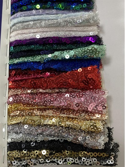 GZ-XP 珠片彈性網亂花閃光布   幅寬：125-130cm   成分：100% / 珠片PET 側面照